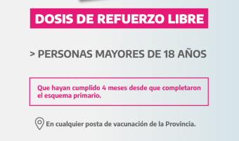 COVID-19: DOSIS DE REFUERZO LIBRE DESDE LOS 18 AOS